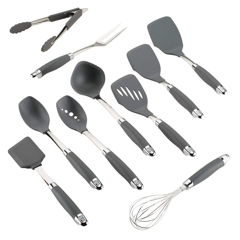 Anolon 10-Piece Nylon Mixed Tool Set, Graphite - Image 1